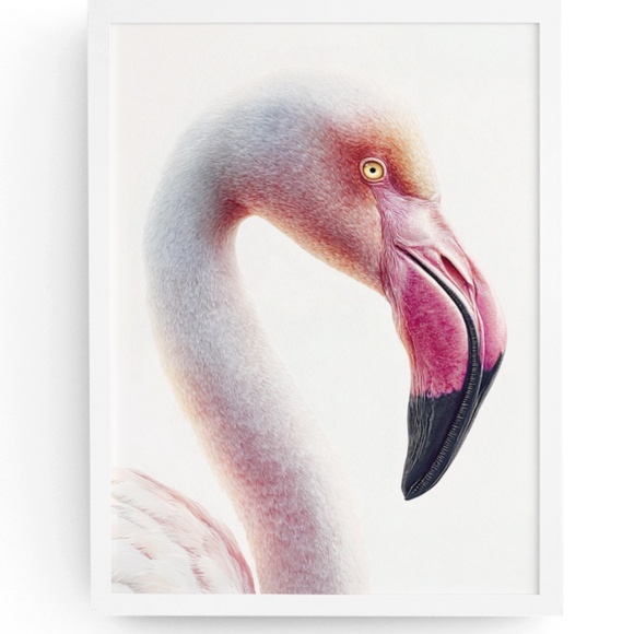 Watercolor Flamingo Wall Art Print, Unframed - Vibrant Tropical Elegance - Picture 1 of 7